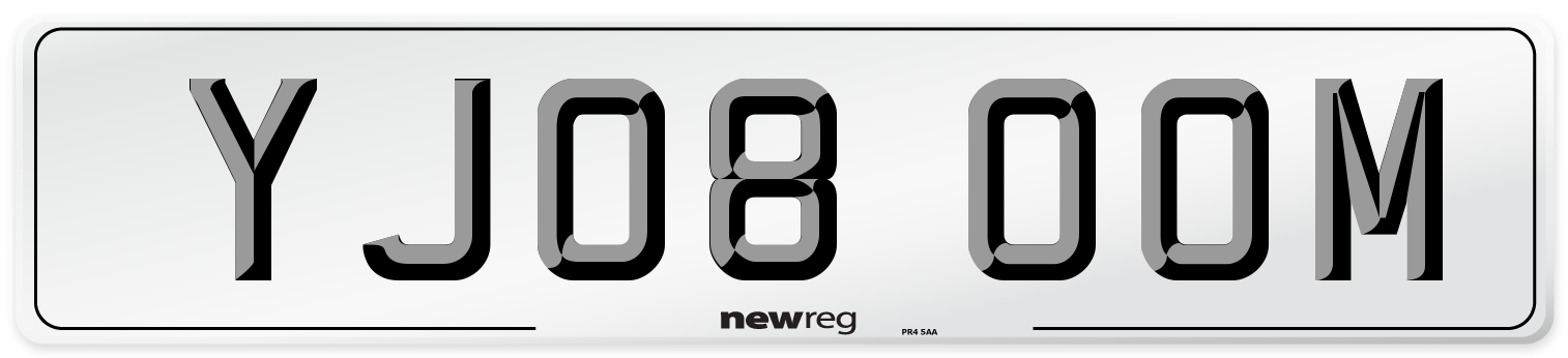YJ08 OOM Number Plate from New Reg